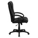 High Back Black Leather Executive Swivel Chair w/ Distinct Headrest and Arms