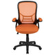 Orange |#| High Back Orange Mesh Ergonomic Office Chair with Black Frame and Flip-up Arms