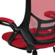 Red |#| High Back Red Mesh Ergonomic Office Chair with Black Frame and Flip-up Arms
