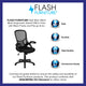Black |#| High Back Black Mesh Ergonomic Office Chair with Black Frame and Flip-up Arms
