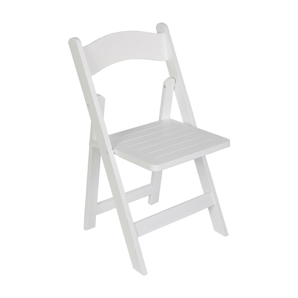 White |#| Commercial Grade Solid Wood Portable Folding Dining Chair, White Finish