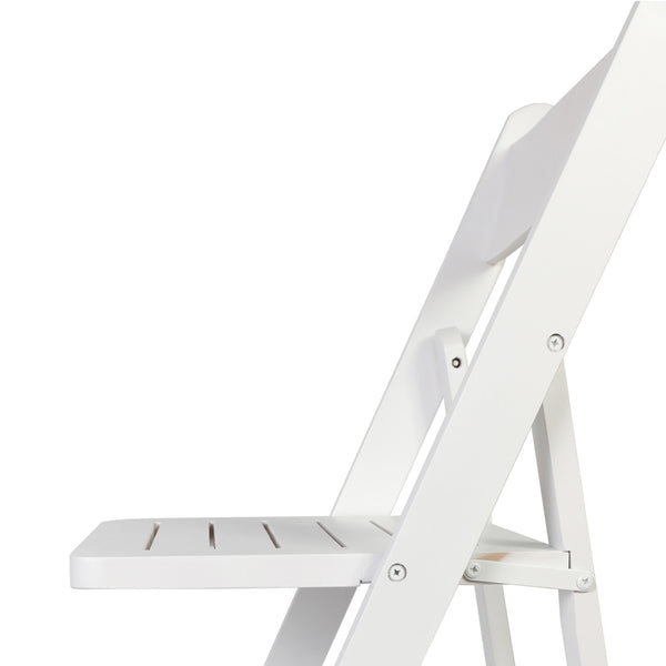 White |#| Commercial Grade Solid Wood Portable Folding Dining Chair, White Finish
