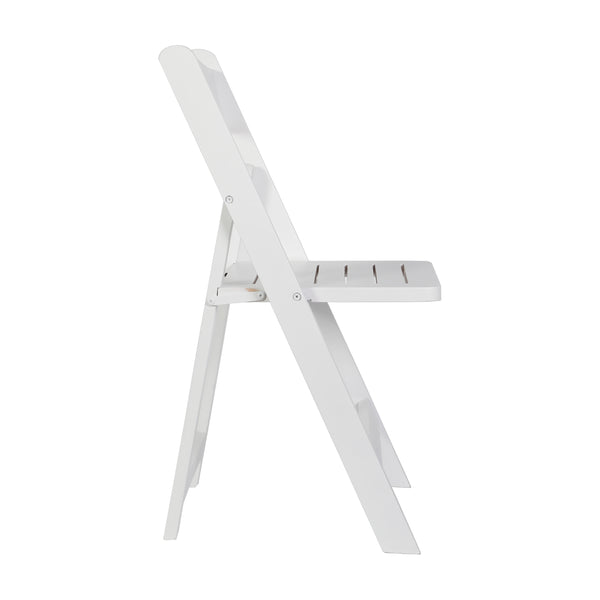 White |#| Commercial Grade Solid Wood Portable Folding Dining Chair, White Finish