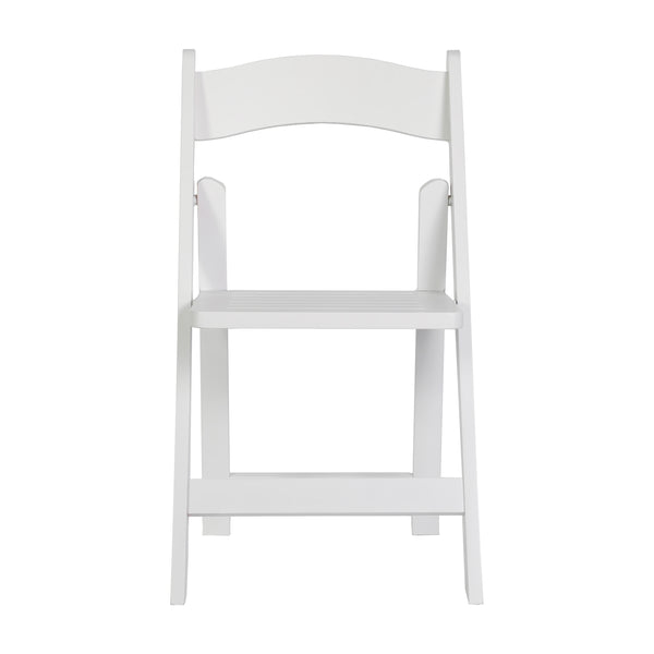 White |#| Commercial Grade Solid Wood Portable Folding Dining Chair, White Finish