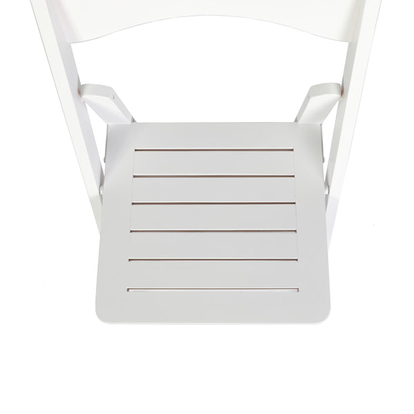 White |#| Commercial Grade Solid Wood Portable Folding Dining Chair, White Finish