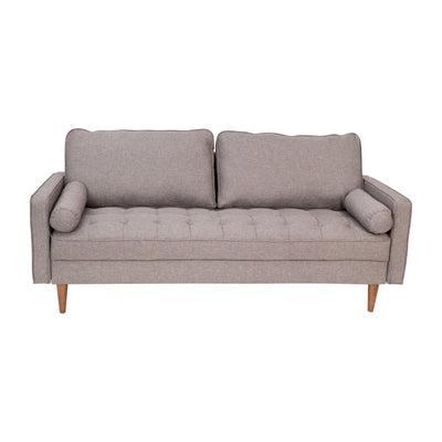Hudson Mid-Century Modern Sofa with Tufted Upholstery & Solid Wood Legs