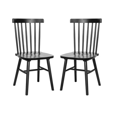 Ingrid Set of 2 Commercial Grade Windsor Dining Chairs, Solid Wood Armless Spindle Back Restaurant Dining Chairs