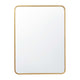 Matte Gold,30"W x 40"L |#| Wall Mount 40x30 Accent Mirror with Matte Gold Metal Frame/Silver Backed Glass