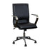 James Mid-Back Designer Executive Upholstered Office Chair with Brushed Metal Base and Arms
