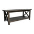 Jasper Farmhouse Style Solid Wood Coffee Table with Traditional Crisscross Accents