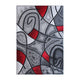Red,5' x 7' |#| Modern Olefin Accent Area Rug - Red & Gray Abstract Pattern - 5' x 7'