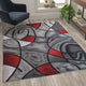 Red,5' x 7' |#| Modern Olefin Accent Area Rug - Red & Gray Abstract Pattern - 5' x 7'