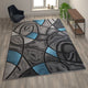 Blue,8' x 10' |#| Modern Olefin Accent Area Rug - Blue & Gray Abstract Pattern - 8' x 10'
