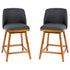 Julia Set of 2 Transitional Upholstered Counter Stools with Nailhead Trim and Solid Wood Frames