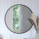 Black,30inch Round |#| Wall Mount 30 Inch Shatterproof Round Accent Wall Mirror with Black Metal Frame
