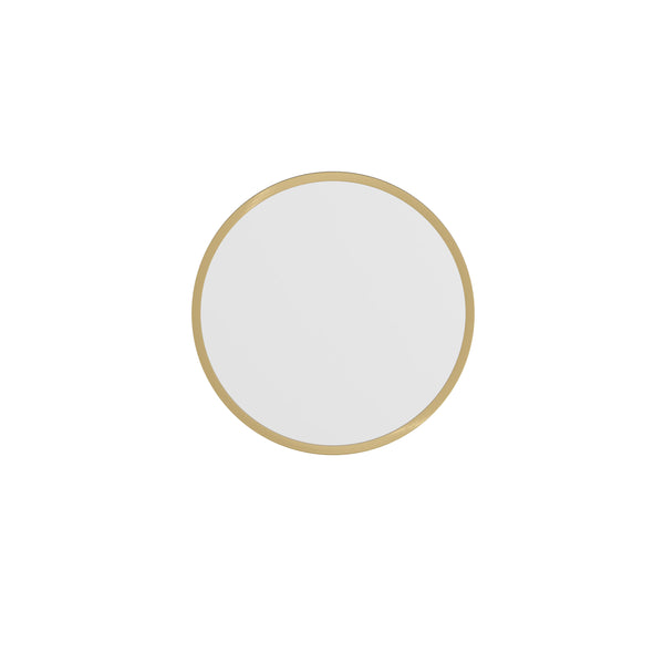 Gold,16inch Round |#| Wall Mount 16 Inch Shatterproof Round Accent Wall Mirror with Gold Metal Frame
