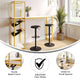 Faux Marble Top/Gold Frame |#| Modern Metal Bar Table with Bottle and Stemware Storage - Gold/Faux Marble