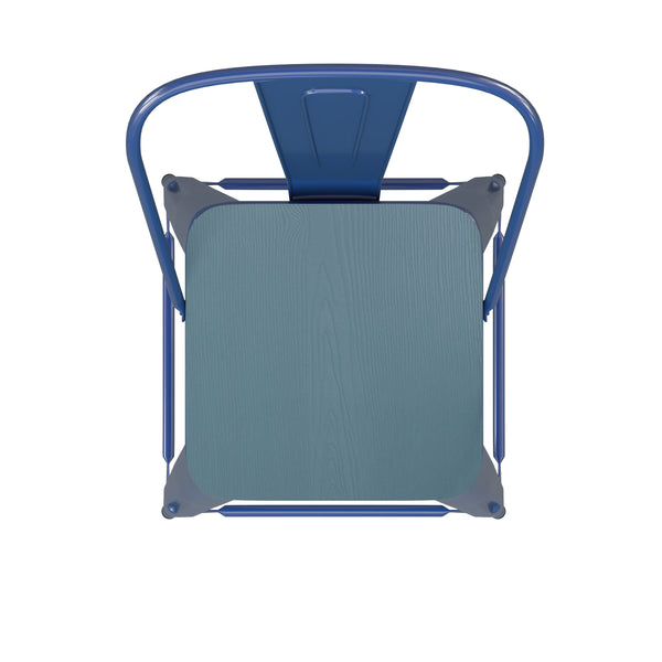 Blue/Teal-Blue |#| All-Weather Commercial Counter Stool with Removable Back/Poly Seat-Blue/Teal