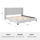 Gray Fabric/Black Legs,King |#| Faux Linen King Size Platform Bed with Channel Stitched Headboard in Gray