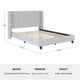Gray Fabric/Black Legs,Full |#| Faux Linen Full Size Platform Bed with Channel Stitched Headboard in Gray