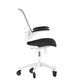 Black Mesh/White Frame |#| Ergonomic Swivel Task Chair with Roller Wheels & Flip Up Arms - Black Mesh