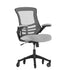 Kelista Mid-Back Swivel Ergonomic Task Office Chair with Flip-Up Arms and Transparent Roller Wheels