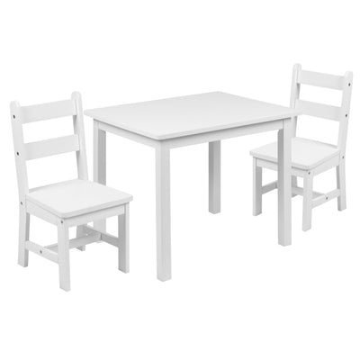 Kids Solid Hardwood Table and Chair Set for Playroom, Bedroom, Kitchen - 3 Piece Set - View 1