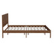 Brown,King |#| Solid Wood Platform Bed with Headboard and Wooden Slats in Brown - King