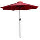 Red |#| Red 9 FT Round Umbrella - 1.5inch Diameter Aluminum Pole - Crank and Tilt Function