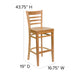 Natural Wood Seat/Natural Wood Frame |#| Ladder Back Natural Wood Restaurant Barstool