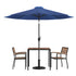 Lark 5 Piece Outdoor Patio Table Set with 2 Synthetic Teak Stackable Chairs, Lark 3Lark 5" Square Table & Umbrella with Base