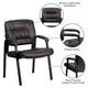 Brown LeatherSoft/Black Frame |#| Brown LeatherSoft Executive Side Reception Chair with Black Frame - Home Office