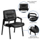 Black LeatherSoft/Black Frame |#| Black LeatherSoft Executive Side Reception Chair with Black Frame - Home Office