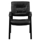 Black LeatherSoft/Black Frame |#| Black LeatherSoft Executive Side Reception Chair with Black Frame - Home Office