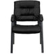 Black LeatherSoft/Titanium Gray Frame |#| Black LeatherSoft Executive Side Reception Lounge Chair with Titanium Gray Frame