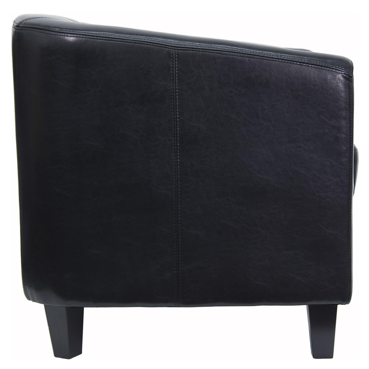 Black |#| Black LeatherSoft Lounge Chair with Sloping Arms - Reception and Guest Seating