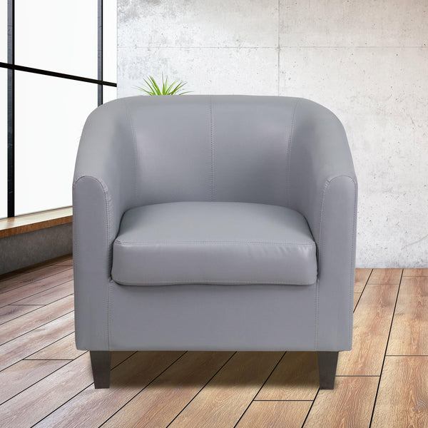 Gray |#| Gray LeatherSoft Lounge Chair - Reception &Home Office Furniture - Guest Chair