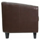 Brown |#| Brown LeatherSoft Lounge Chair with Sloping Arms - Reception and Guest Seating