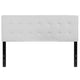 White,Queen |#| Button Tufted Upholstered Queen Size Headboard in White Vinyl