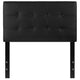 Black,Twin |#| Button Tufted Upholstered Twin Size Headboard in Black Vinyl