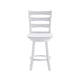 White Wash |#| Commercial Wooden Swivel Counter Height Stool in Antique White Wash