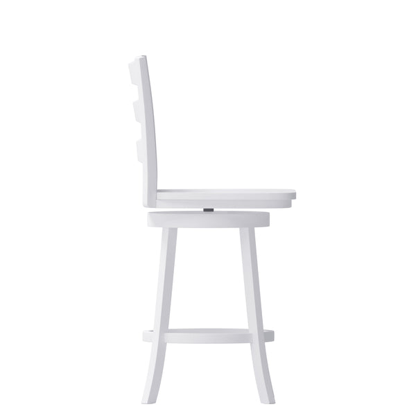 White Wash |#| Commercial Wooden Swivel Counter Height Stool in Antique White Wash