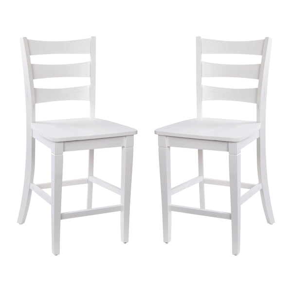 White Wash |#| Commercial Grade Wooden Counter Height Stool in Antique White Wash, Set of 2