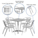 Aluminum |#| 27.5inch Square Aluminum Indoor-Outdoor Table Set with 4 Slat Back Chairs