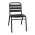 Lila Aluminum Commercial Indoor-Outdoor Armless Restaurant Stack Chair with Triple Slat Back
