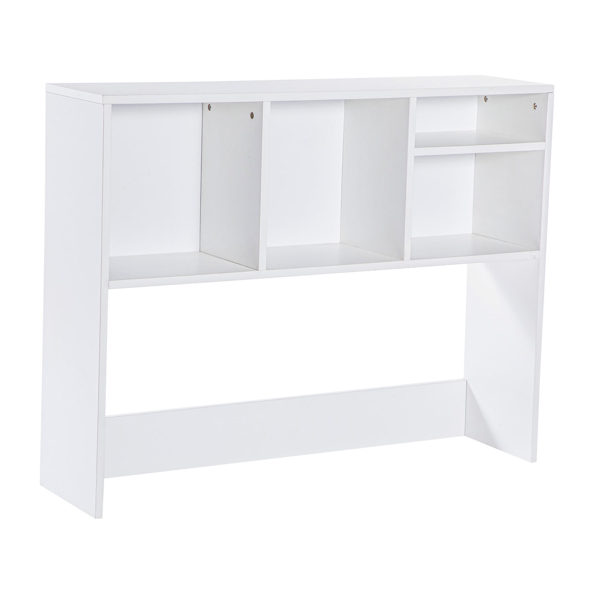 White |#| Space-Saving Desktop Bookshelf Storage Organizer with Assorted Cubbies in White