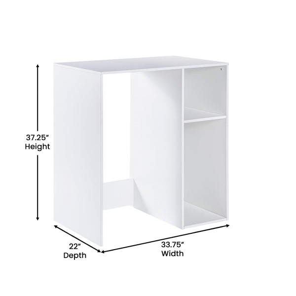 White |#| Space-Saving Mini Fridge Organizer Shelf with Cubby Storage in White