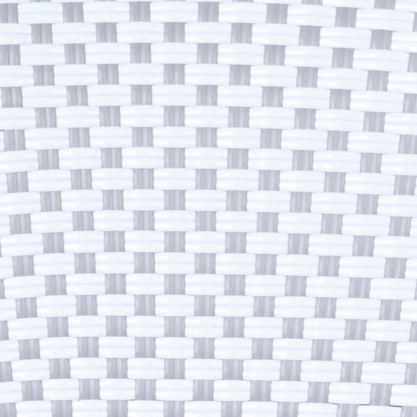 White & Navy Rattan/Natural Frame |#| Indoor/Outdoor Commercial Bistro Set with Table and 4 Chairs in Wht/Navy