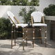 White & Gray/Natural Frame |#| 2 Pack All-Weather Commercial Paris Stools with Bamboo Print Frame-White/Gray