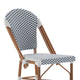 White & Navy/Natural Frame |#| 2 Pack All-Weather Commercial Paris Stools with Bamboo Print Frame-White/Navy